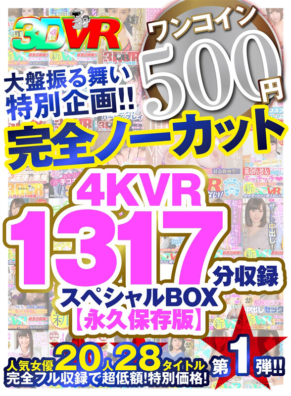 【VR】【500円ワンコイン】完全ノーカット大盤振る舞い特別企画！！4KVR1317分収録スペシャルBOX【永久保存版】